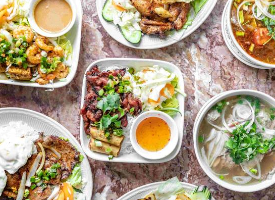 image of various Vietnamese dishes at Dong Phuong Restaurant